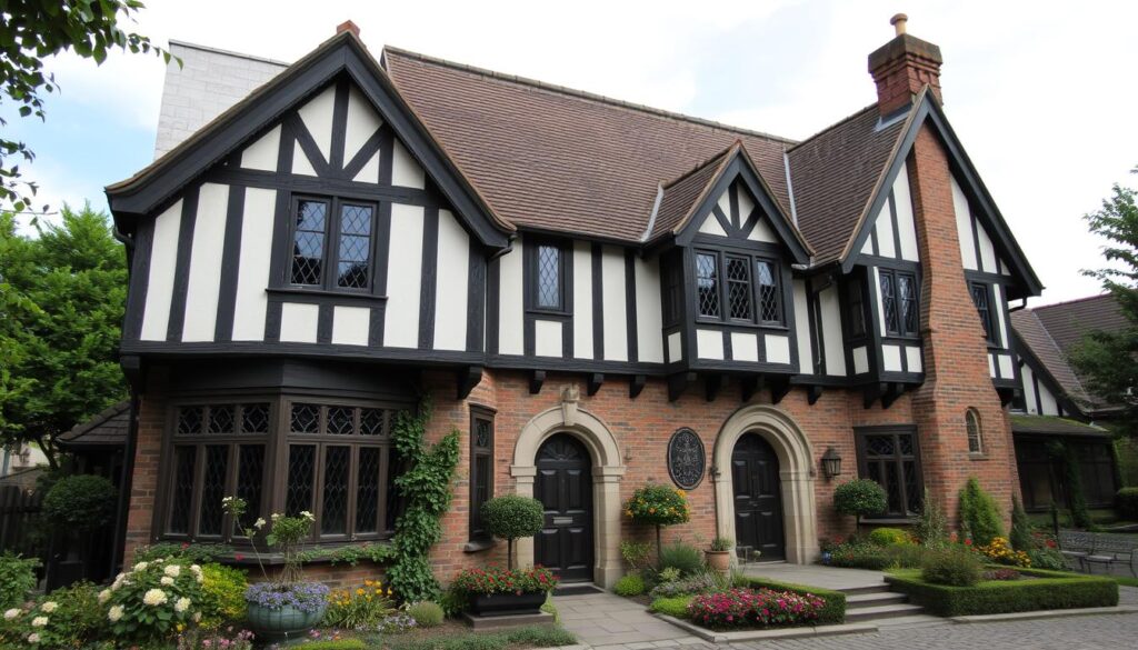 Tudor style home features