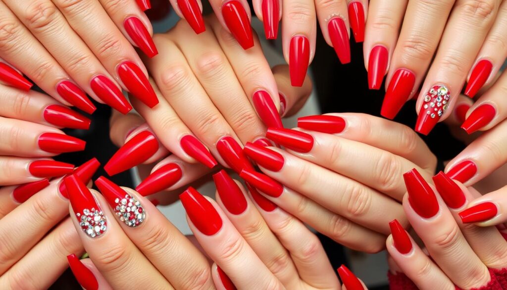 Variety of Red Nail Designs