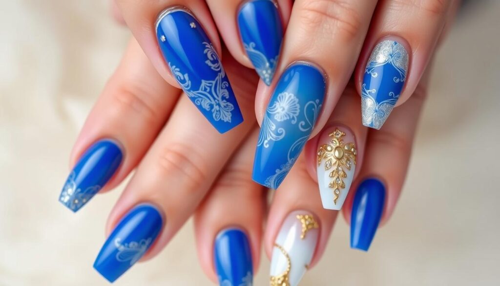 blue nail designs