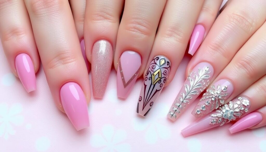 pink nail designs