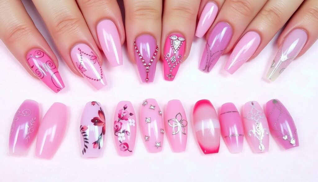 pink nail designs