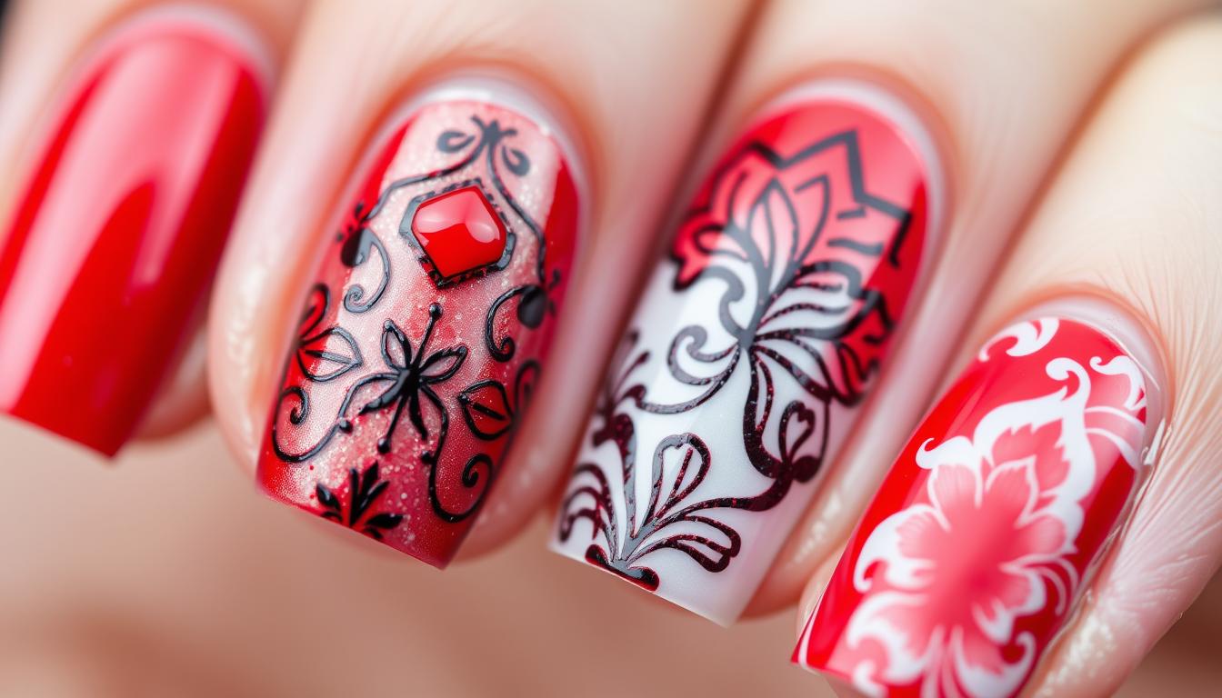 red nail designs