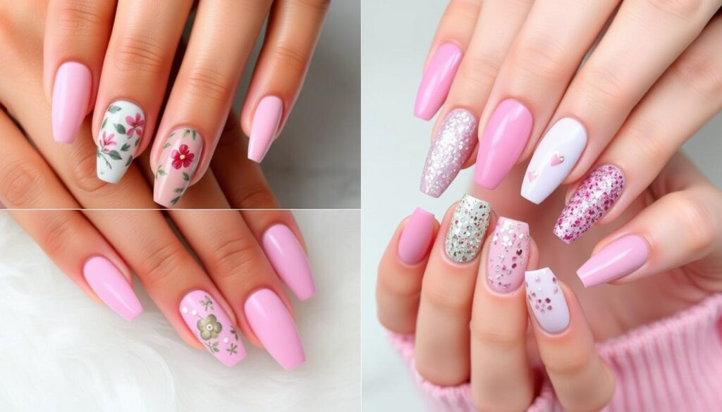 seasonal pink nail designs