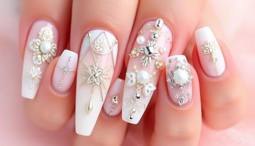 white nail design