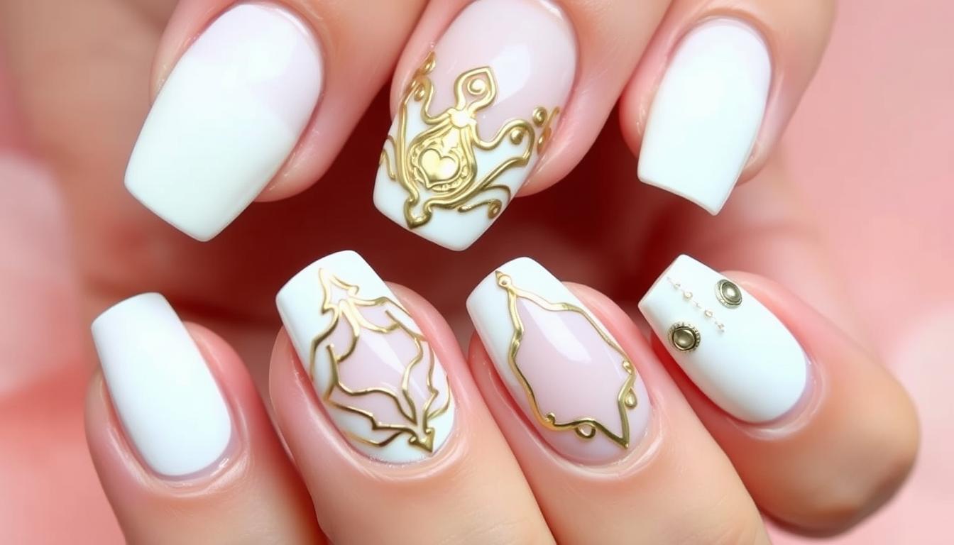 white nail designs